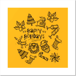 All of Christmas in one sketch! - Happy Christmas and a happy new year! - Available in stickers, clothing, etc Posters and Art